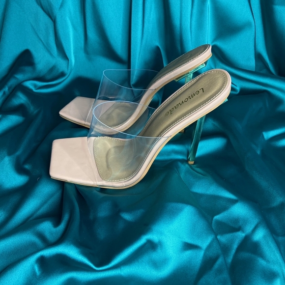Lemonade Clear Square Toe Heels - Picture 4 of 4